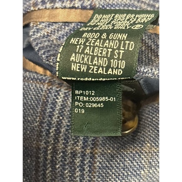 Rodd & Gunn Wool Blend Blazer Men’s L Blue Glen Plaid Check Sport Coat Woven - Picture 9 of 12